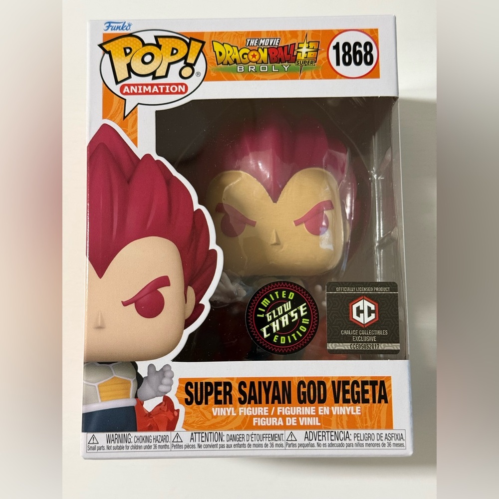 Funko Pop! Anime Dragon Ball Super Saiyan God Vegeta With Aura #1868 Chase New